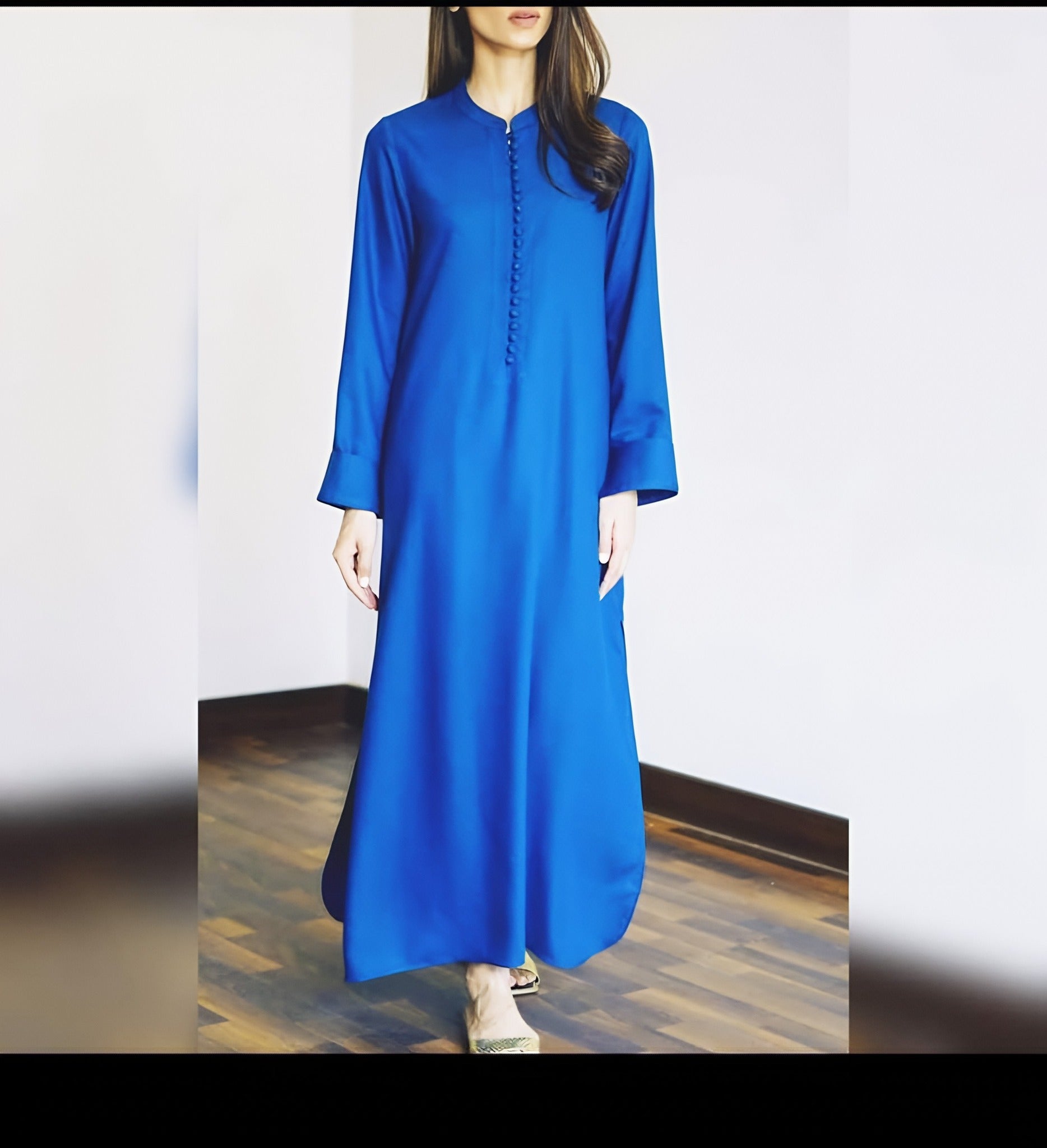 womens long dress in royal blue colour