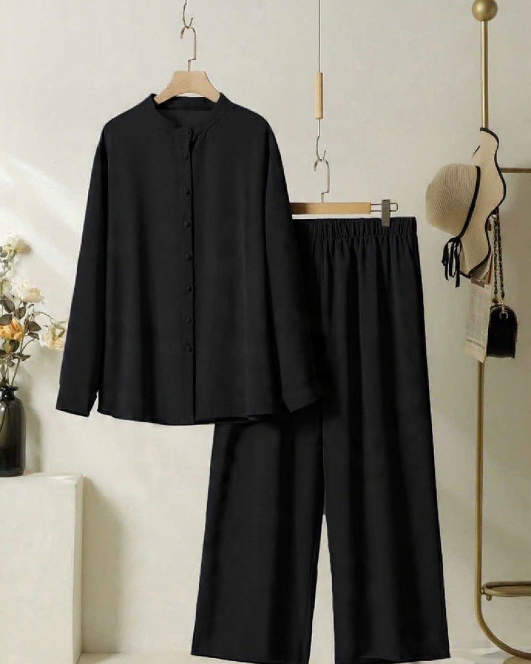 womens coord set in black  colour