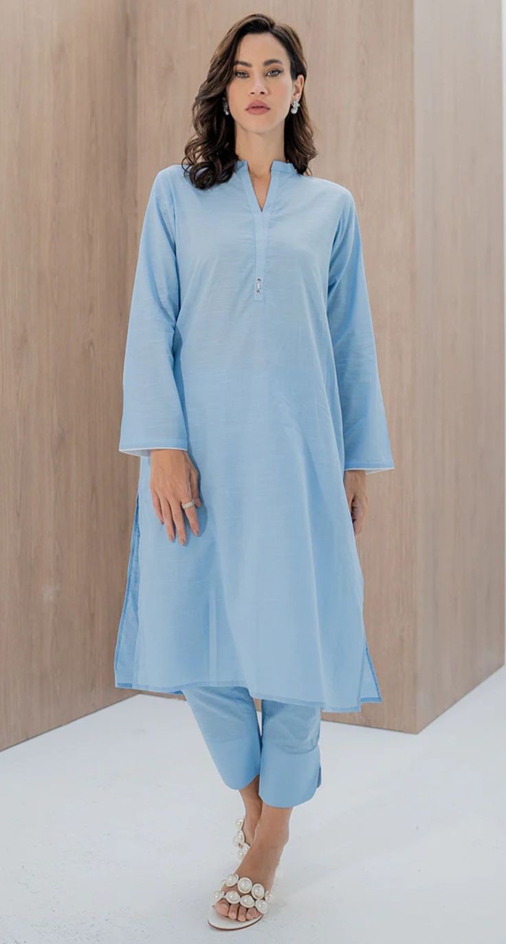 womens long dress in sky blue  colour