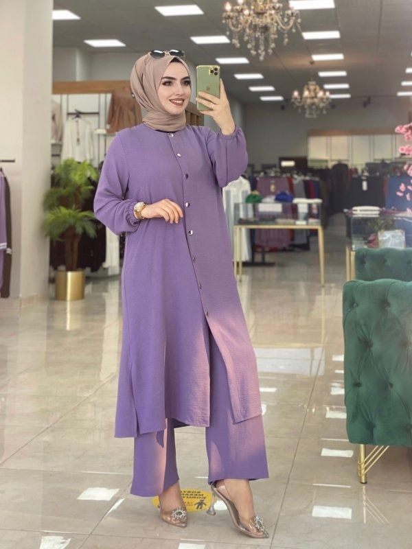 Women's  long dress  set in levender colour